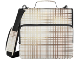 Pasta De 3 Argolas 1, 5 Polegadas Com Fecho De Zíper, Alça Com Vários Bolsos, Ideal Uso Escolar, Bolsa Portátil
