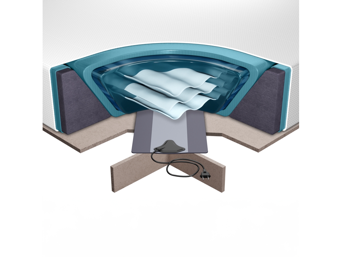 Colchão para cama de água e conjunto completo de acessórios BELIANI Solers de Espuma Branco 160x200x20