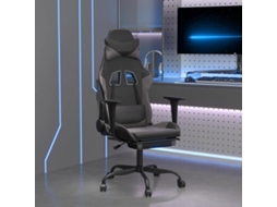 Vidaxl Cadeira Gaming Massagens C/ Apoio Pés Couro Artif. Preto/cinza