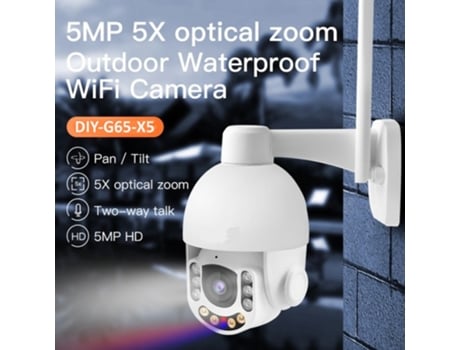 Diytech DIY-G65Q-X5 5MP PTZ Câmera de segurança com zoom ótico 5x, rede de cartão SIM 4G e rede RJ45. Cartão SIM não incluído.