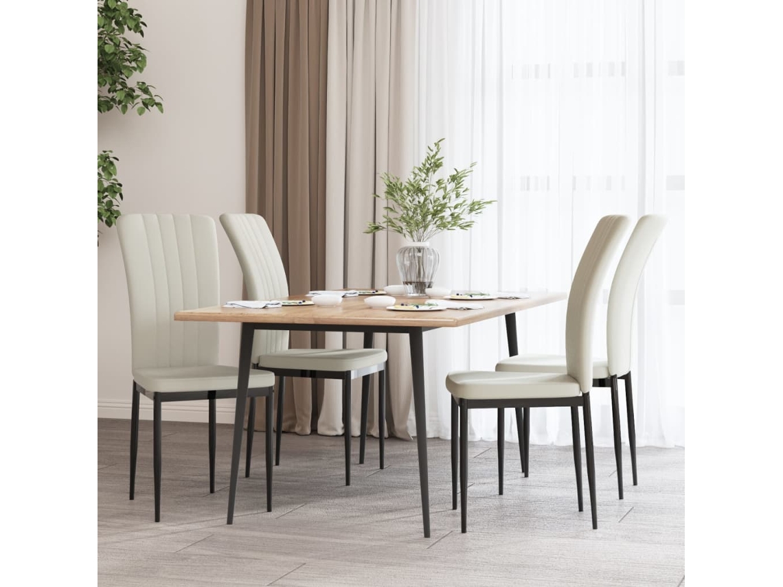 Vidaxl Cadeiras De Jantar 4 Pcs Veludo Cor Creme