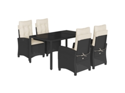 Garden Dining Set, Garden Dining Sets Vidaxl Preto Rattan / Vime (150 Cm Table Length)