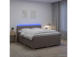 Vidaxl Cama Box Spring Com Colchão Cinzento-acastanhado 160 X 200 Cm