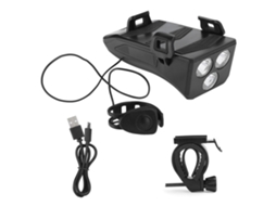 2026 farol Dianteiro para Bicicleta Recarregável Usb Multifuncional 4 em 1 com Sino e Suporte de Carga