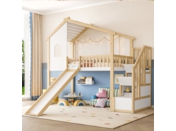 Beliche 90x200 Escada Escorregador Casa Madeira Branca