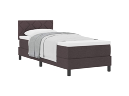 Cama Box com Colchão Marrom Escuro 80 X 200 Cm Tecido MAISON EXCLUSIVE