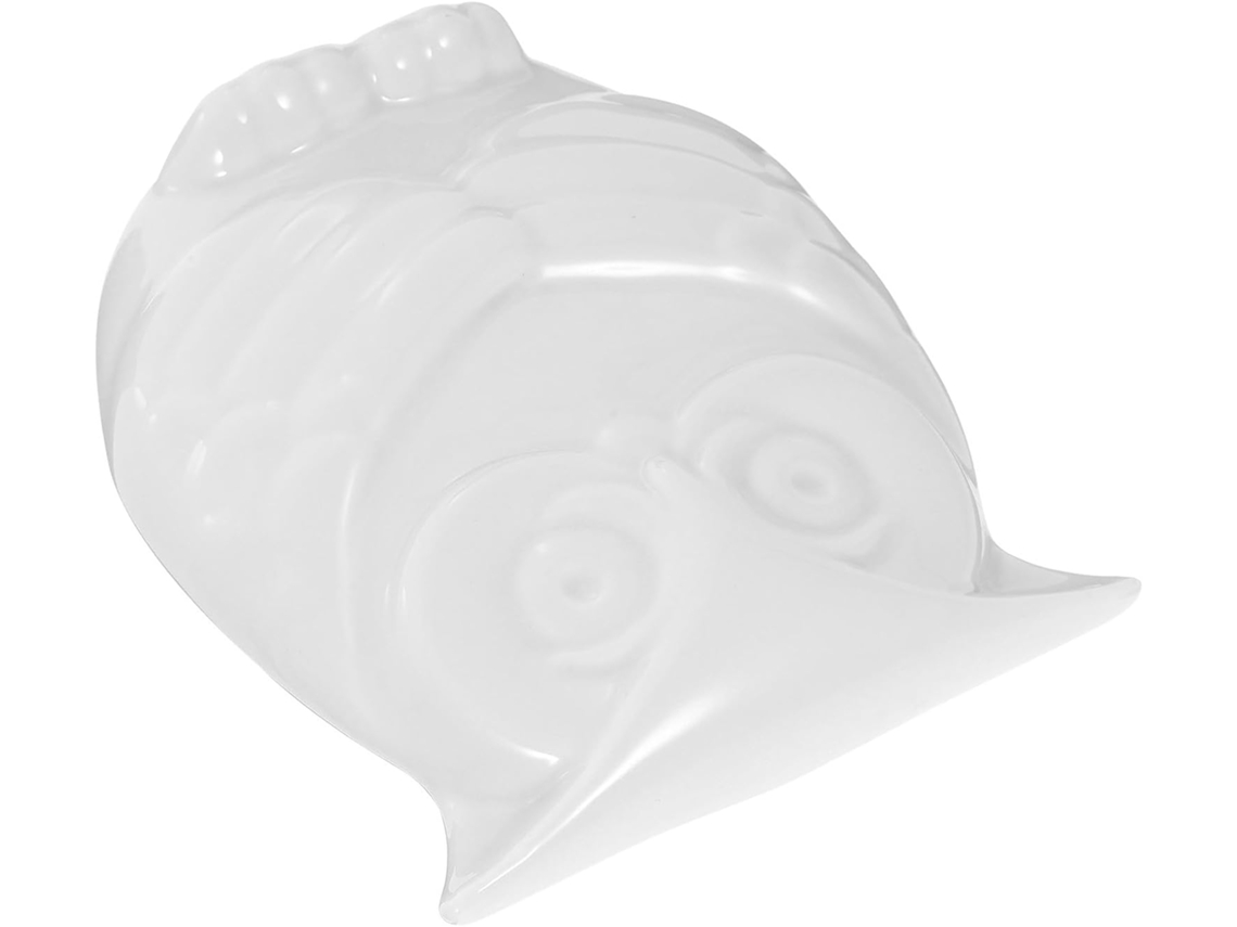 Ornamento Coruja Branca Cerâmica Artesanal Decoração Simples Delicada Estatueta Estável Única Prateleira Mesa GOKOCO