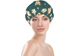 Touca De Banho Feminina, Reutilizável, Impermeável, Dupla Camada, Com Elástico, Ideal Para Cabelos Longos, Touca De