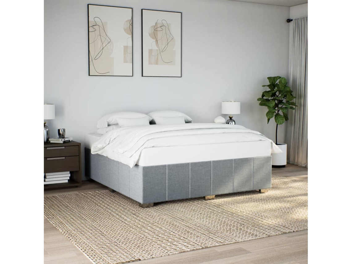 Vidaxl Estrutura De Cama Sem Colchão 180x200 Cm Tecido Cinzento-claro