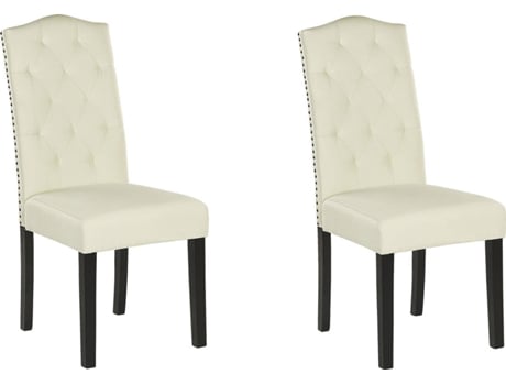 Conjunto de 2 Cadeiras Shirley (Bege - Poliéster - 60x46x103 cm)