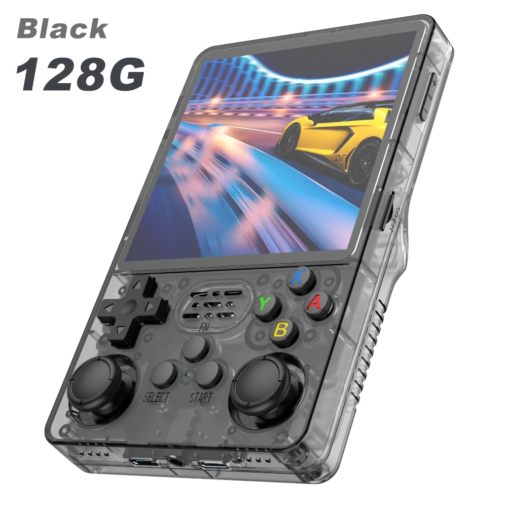 Consola de Juegos Retro Black 128g4"ips B R36s Sistema Linux de 64 Bits Rk3326 Portátil Arkos 2.0 R36splus MUDG