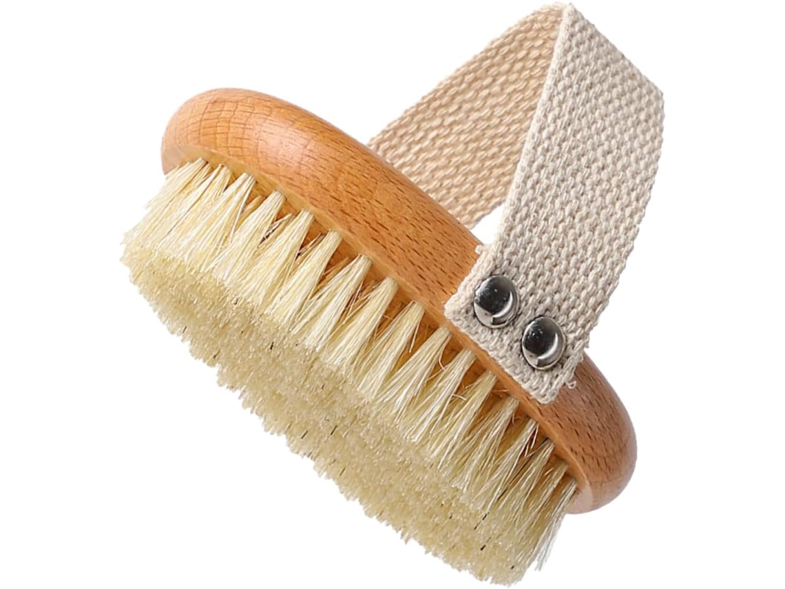 Escova Corporal Pequena Com Cerdas Naturais, Escova Esfoliante Para As Costas, Cabo Ergonômico, Para Banho E Cuidados