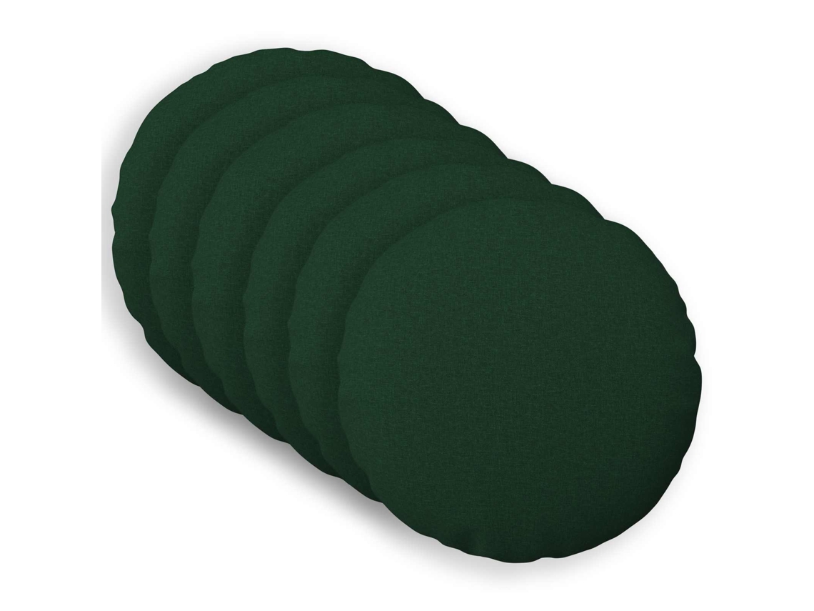Vidaxl Almofada Com Travesseiro Heerlen 6 Unid. Verde-escuro Tecido