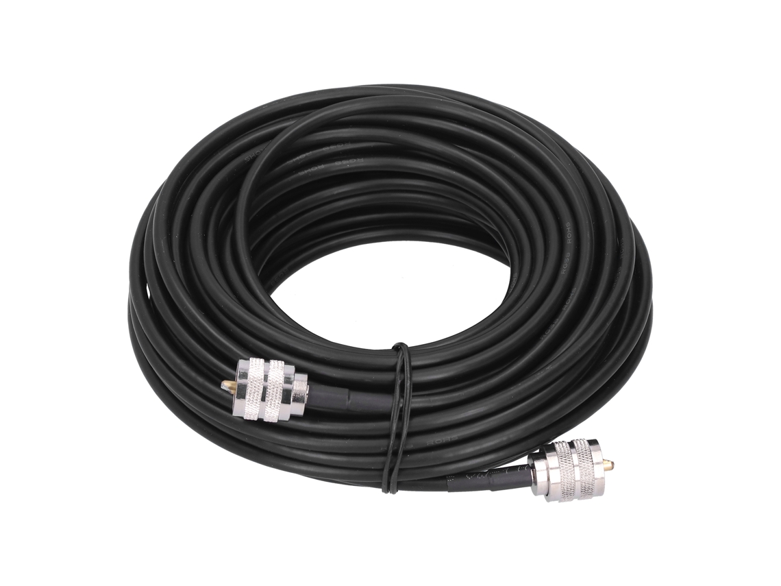 Aetheria cavo Coaxial Rf Rg 58 15 Metros Conector Macho Uhf Pl259 Preto