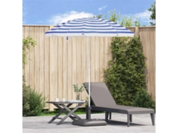 Vidaxl Guarda-sol De Jardim 240 Cm Poliéster 170t Azul E Branco