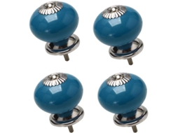 Conjunto De 4 Puxadores Cerâmica Estilo Vintage Para Gavetas, Armários, Guarda Roupas E Cômodas