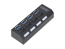 Estação de Ancoragem YIZHOOD Hub Usb 3.0 Use O Adaptador de Energia Expansor Múltiplo de 4 Portas com Switch para Pc Preto
