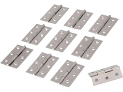 Conjunto De 10 Dobradiças Aço Inoxidável Para Portas E Gavetas, Com 6 Furos De Montagem, Ideais Para Móveis, Janelas E