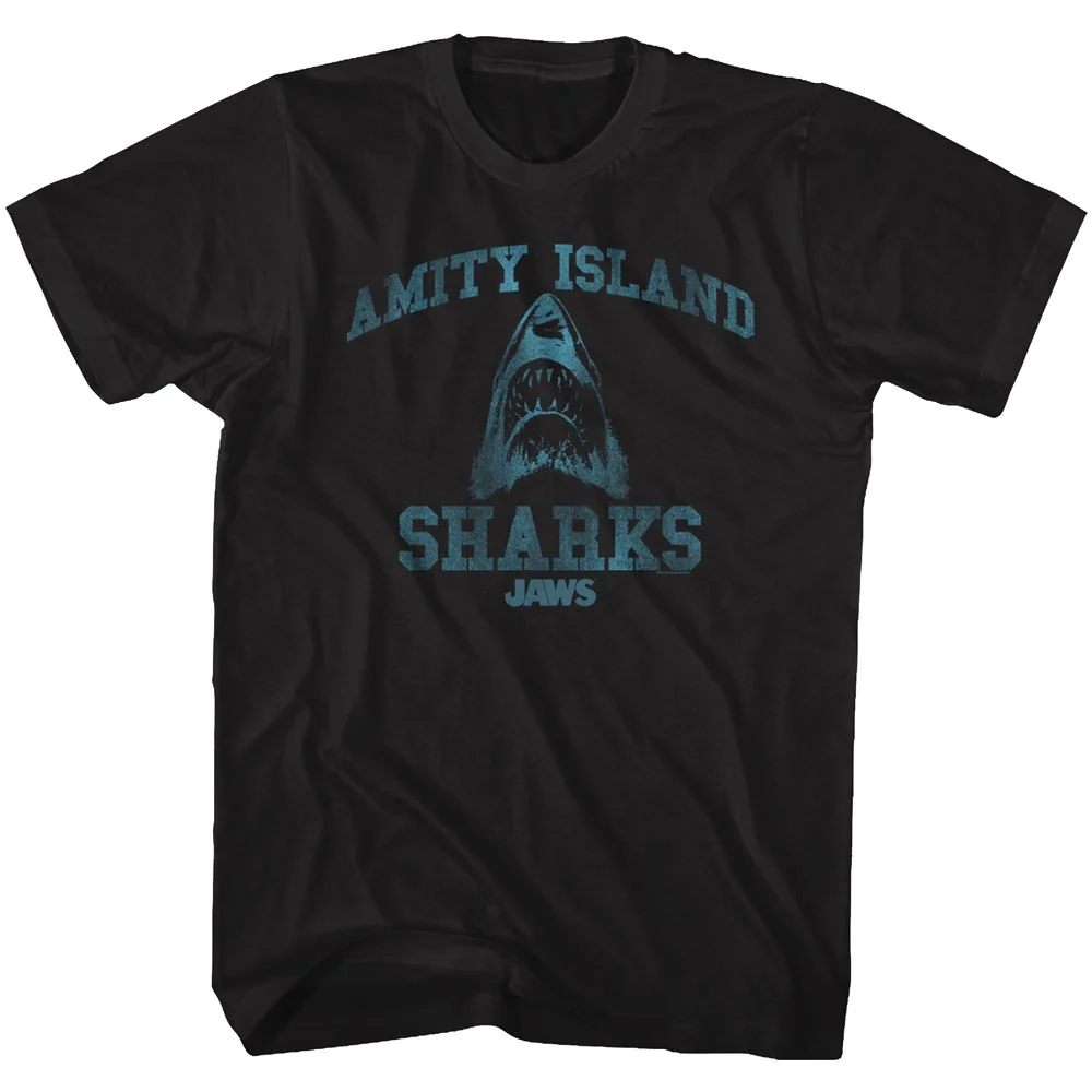 Rockinstone Jaws Movie Sports Black Adult T-shirt Size:xxxl