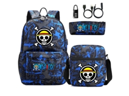 One Piece Com Trava De Senha Mochila  De Estudante De Três Peças6*