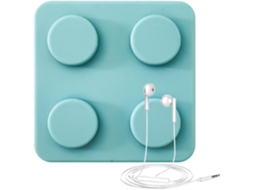 Suporte De Carregamento Silicone Para Fones Ouvido Com Enrolador, Design Tipo Bloco De Montar Para Enrolar Os Fones