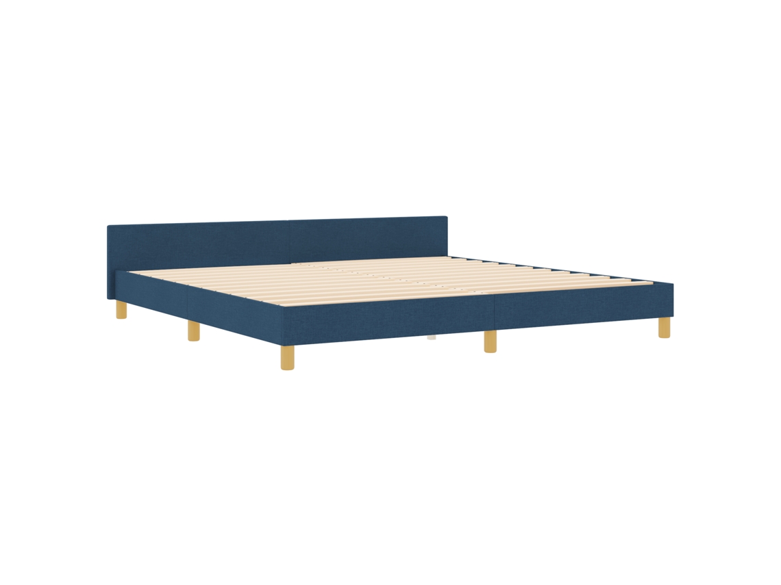 Conjunto 1 Estrado De Cama Plataforma Vidaxl Azul Tecido (200 X 200 Cm)