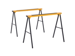 Conjunto de 2 Pontes Dobráveis com Alça de Transporte 100x50x76 Cm Metal Preto Amarelo S/MARCA