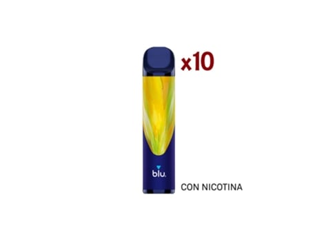 Pack 10 Blu Bar Vaper Desechable Mango Ice Con Nicotina 600 Caladas