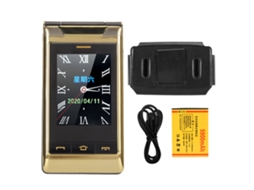 Mali telefone Flip para Idosos com Botões Grandes Tela Dual Hd Bateria 5900mah Dual Chip Ouro 3.0 Polegadas