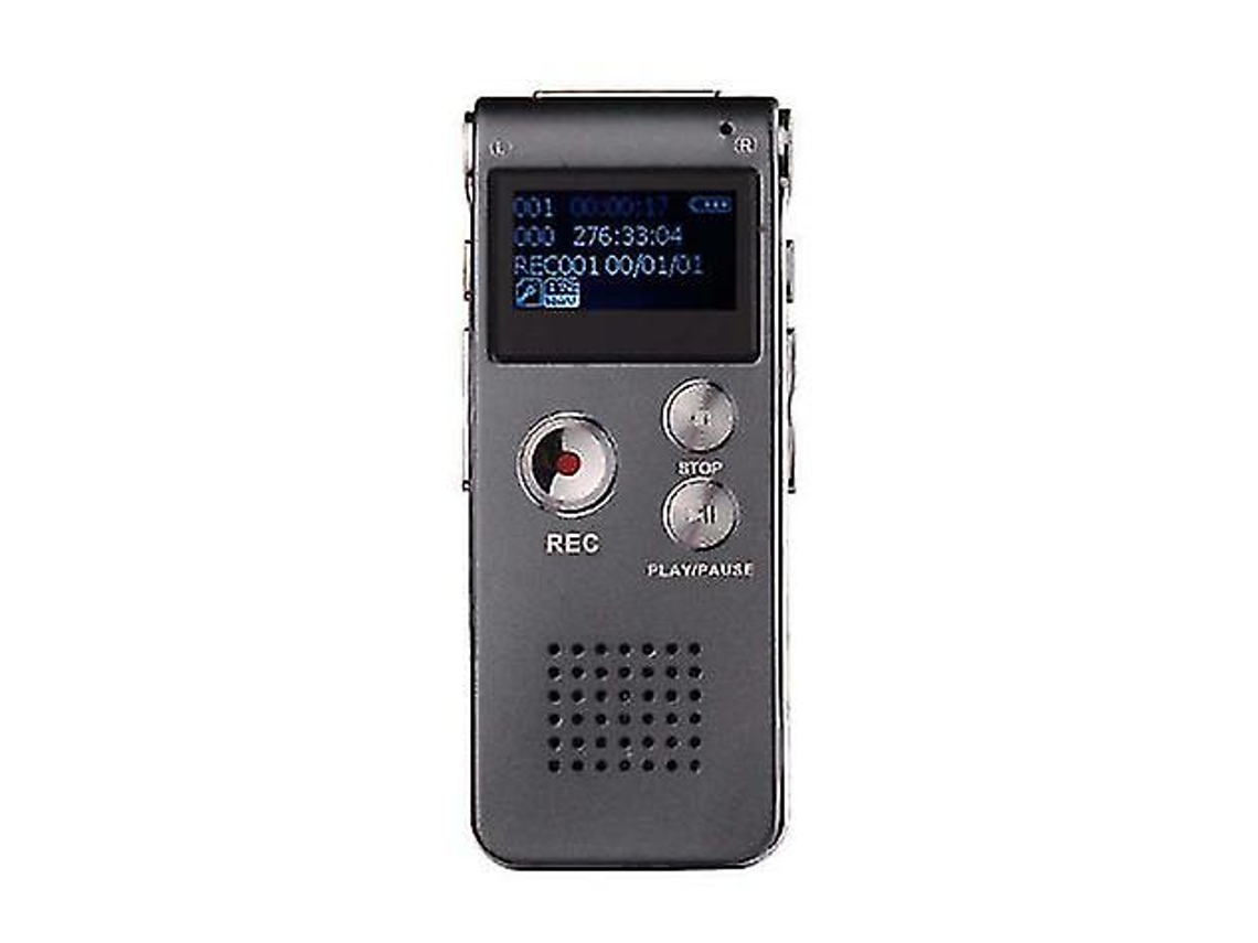 Mini Gravador Digital, Memória Flash Usb / Mp3 Player 8gb Yizhood (cinza)