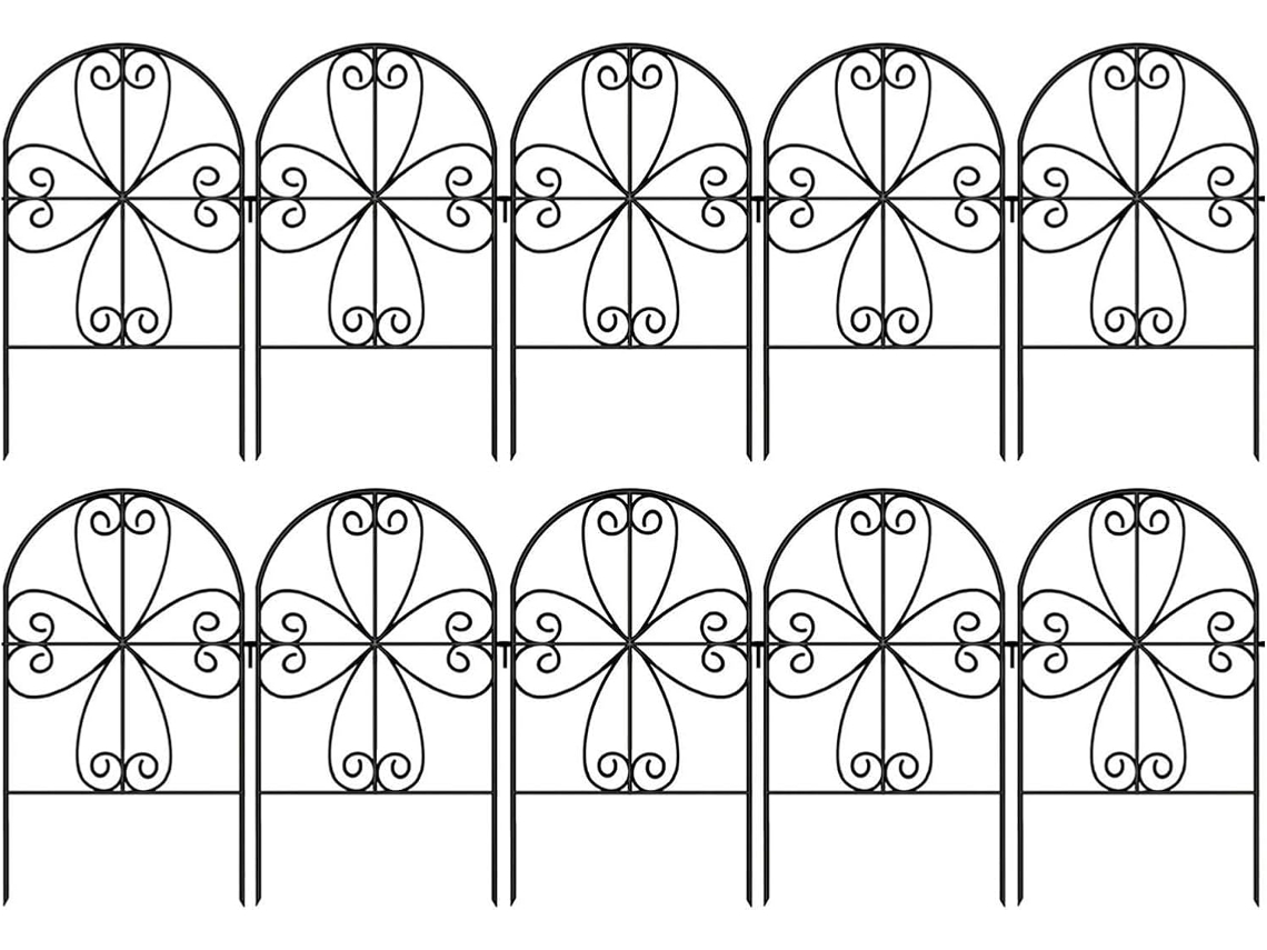 Painéis de Jardim Elegantes,s À Ferrugem e Duráveis, 10 Peças Bordas Decorativas para Paisagismo para Uso em Pátios, CHABERLU