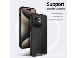 Capa Magnética Para Celular Oppo Com Textura De Couro E Fibra De Carbono, Totalmpreto - Realme 14 Pro (nacional E Internacional)