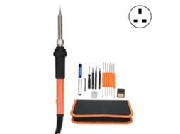 Kit de Soldador Elétrico Ajustável 20 Peças com Plugue UK