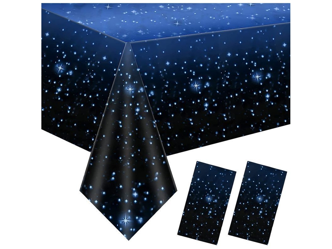 2 toalhas de mesa com estampa de céu estrelado, 137x274cm, impermeáveis, para festas e aniversários | S/MARCA