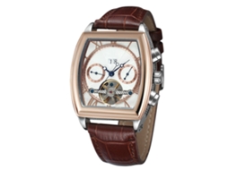 Relógio Automático Mecânico Masculino Forsining Ouro Rosa com Calendário e Resistente À Água