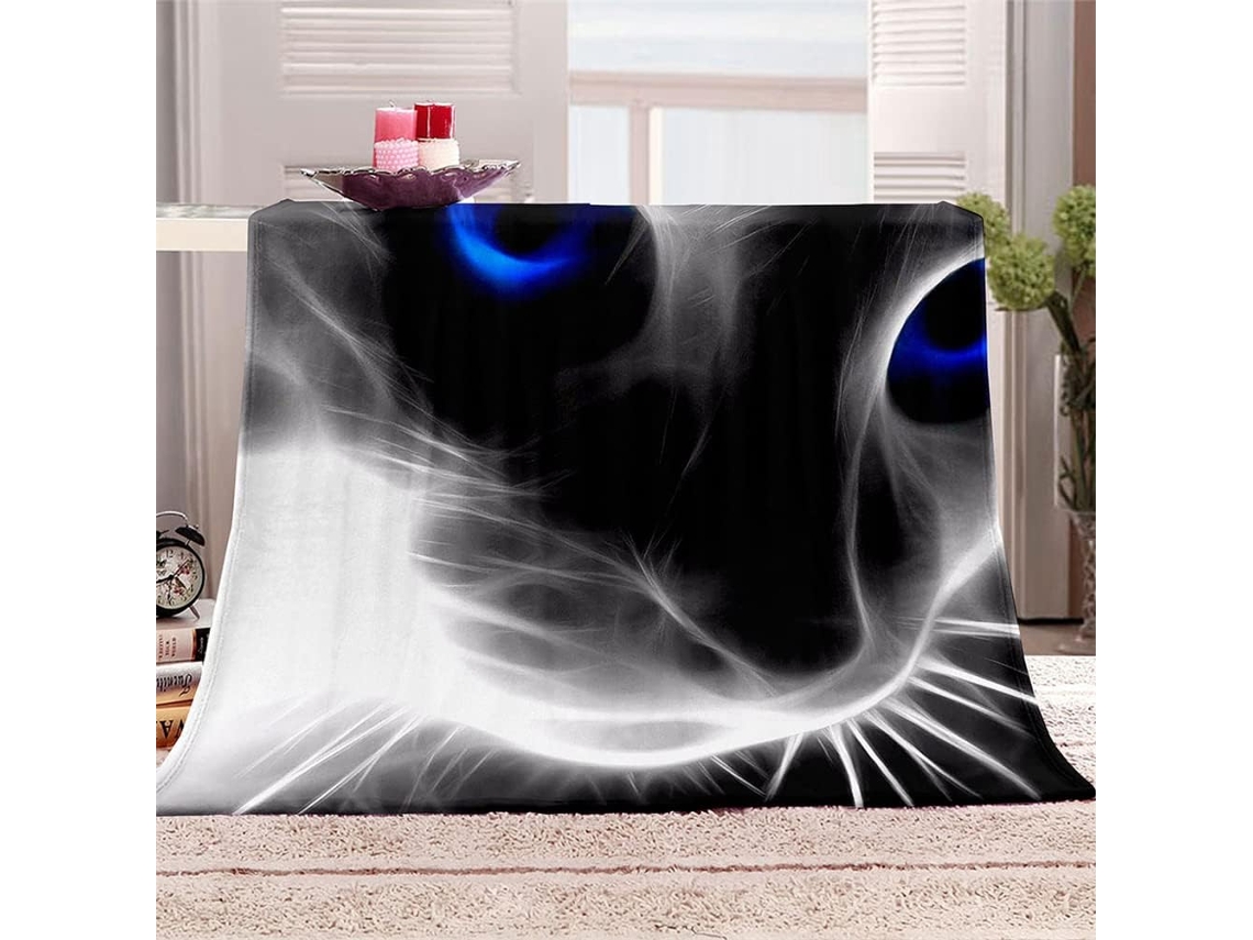 Manta de Flanela Fansu Estampa 3d Gato Quente Macia e Fofa Microfibra para o Inverno Colcha Sofá Adequada Adul