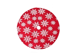 Saia Redonda Vermelha Para Árvore De Natal/meias De Natal Em Forma De Floco De Neve E Saco De Doces Olysi Shop