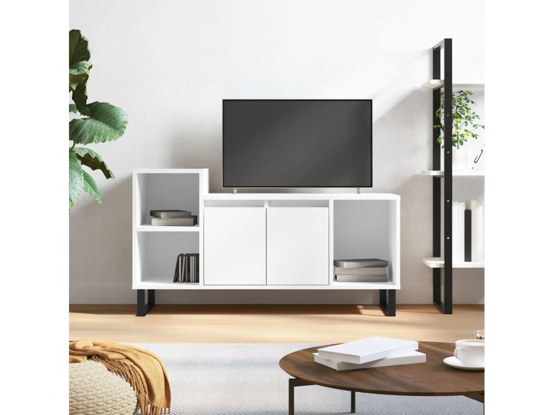 Vidaxl Móvel P/ Tv 100x35x55 Cm Madeira Processada Branco