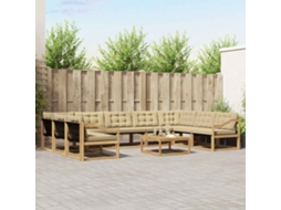 Vidaxl Conjunto De Sofás Para Exterior 10 Pcs Branco E Bege
