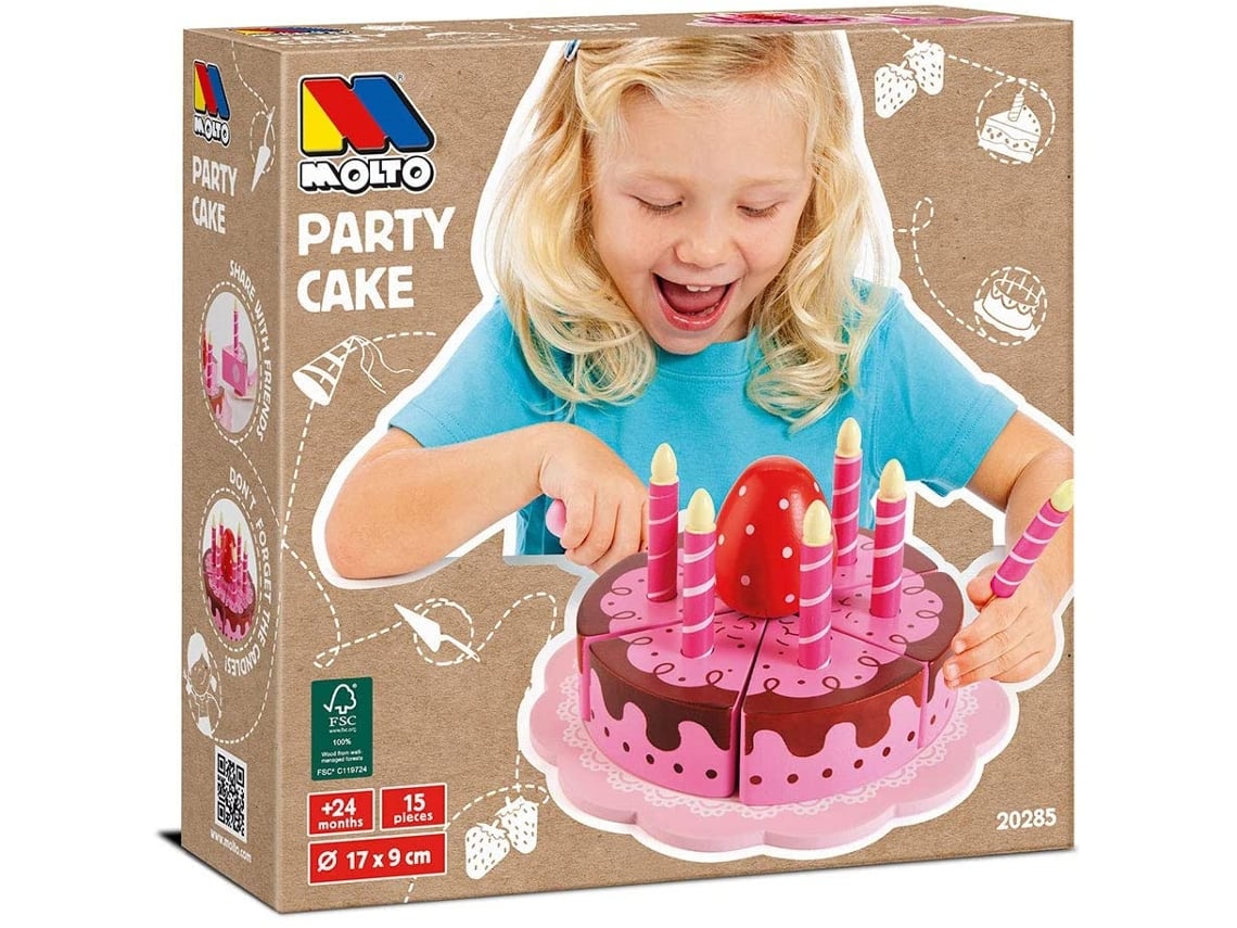 Jogo Educativo MOLTO Bolo de Aniversário Fatias em Frações (Idade Mínima: 1  Ano - 26 x 8 x 26,5 cm)