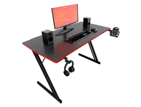 Mesa de jogo Spector 120x90x76 cm com LED em MDF e metal preto Frankystar