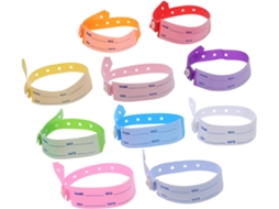 100 pulseiras de identificação de pacientes em PVC para hospitais