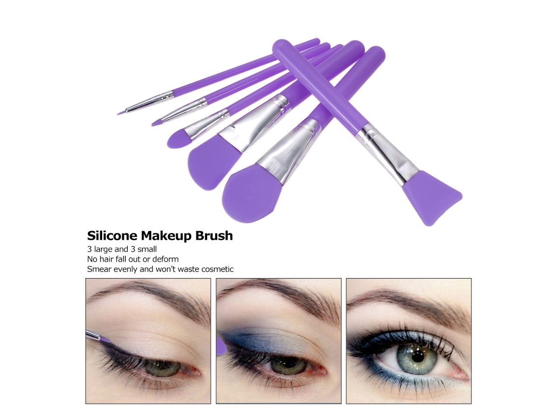Pincéis De Silicone Para Máscara Facial E Base