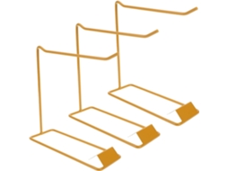 Suporte Para Exibição De Nail Art Em Ferro Dourado, Composto Por 3 Peças, Com Compartimentos Para Cartões.