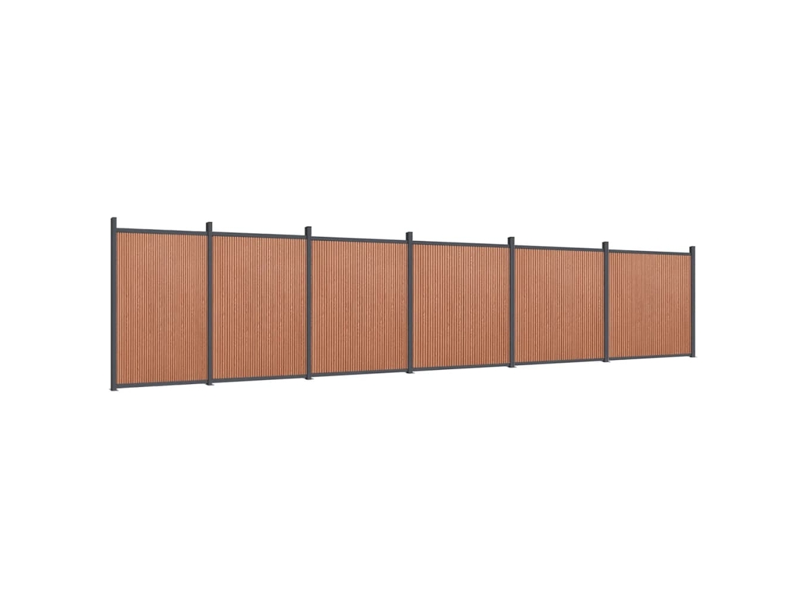 Fence Panel, Fence Panels Vidaxl Marrom Wpc (1045 X 186 Cm)