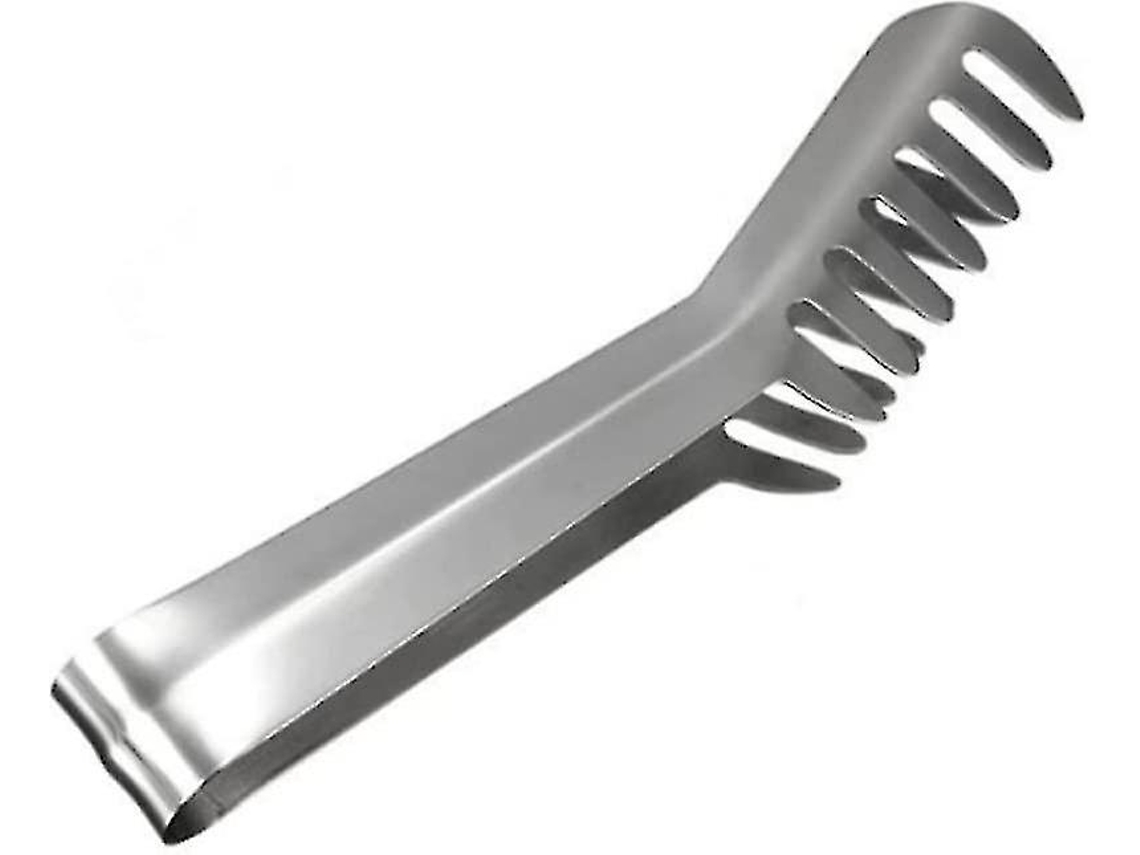 Lurelia Pinça Massas Aço Inox 3,5 Cm Prata Antiderrapante Churrasco Saladas