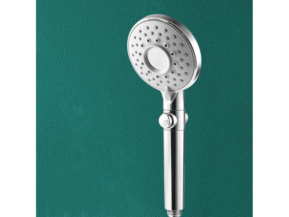 Conjunto De 5 Peças: Chuveiro Power Hold Preto Com Fluxo Ajustável E Regador.