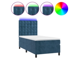 Box Spring Bed, Box Spring Beds Vidaxl Azul Veludo (100 X 200 Cm)