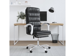 Vidaxl Cadeira De Escritório Reclinável Couro Artificial Preto