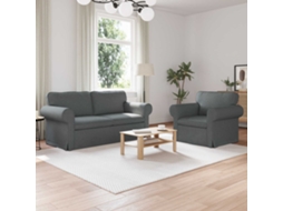 Vidaxl Conjunto De Sofás 2 Unid. Cinza Escuro Tecido
